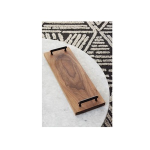 Bandeja de Servir de Madera Natural Hecha a Mano, Bandeja Rústica para Desayuno, Café, Té y Comida con Asas para Mesa de Comedor - Product Image 5