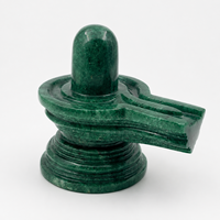 Statue en pierre Shiva Lingam verte, sculptée à la main, écologique, style Art Déco, pour la décoration religieuse de la maison, du temple, de la Pooja, pour anniversaire, Diwali