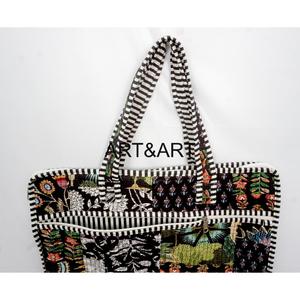 Handmade Classy Laptop Bag 100% Cotton Hand Block Print <b>Quilted</b> Zipper Closure Large Eco-Friendly Bag - Product Image 2