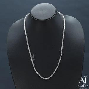 Collier Tennis Hip Hop Personnalisé en Moissanite Taille Brillant, Chaîne à Maillons en Argent Sterling Plaqué Rhodium, Bijoux Unisexe, Fournisseur tiers - Product Image 1