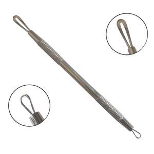 Herramienta de limpieza de cutículas de acero inoxidable con punta de precisión, doble cara, para manicura, plateada, con puntero de doble extremo. - Product Image 4