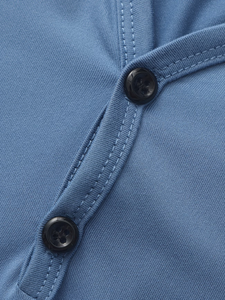 Men's Light Blue Short Sleeve T-Shirt Slim Fit V-Neck Breathable Casual Jersey Cotton Solid Color 200 Grams Anti-Wrinkle - Product Image 5