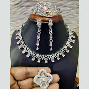 Best Fine American Diamond <b>Necklace</b> <b>Set</b> <b>Silver</b> Plated 11065515LPI Elegant Fine Jewelry - Product Image 1