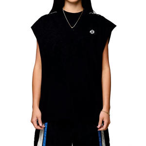 Camiseta sin mangas negra oversize para mujer, top gráfico estilo streetwear, algodón, corte holgado informal, moda de verano, OEM, marca privada - Product Image 1