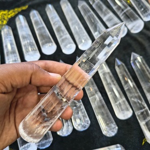 แท่งคริสตัลควอตซ์ใสธรรมชาติสำหรับนวด  แท่งบำบัดปลายแหลมสองด้าน - Product Image 1