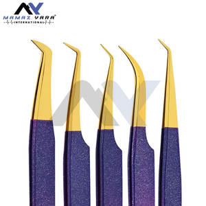 Pinzas de Acero Inoxidable con Recubrimiento de Papel, Nuevo Diseño, Colección de Pinzas de Marca Privada, Pinzas Profesionales para Extensión de Pestañas, Juego de 5 Piezas - Product Image 5