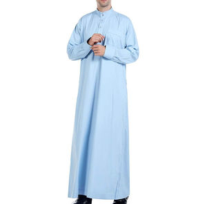 Kaftán para Hombre, Jilbab, Jubba, Thobe, Color Granate, Satén de Algodón, Estilo Árabe Saudí, Jalabiya Turca, Túnica Masculina, Abaya, Thobes Transpirable - Product Image 1