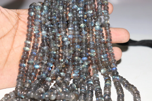 Vente en gros de perles de Labradite de 16 pouces perles de rondelle lisses 6-7mm pierres précieuses naturelles - Product Image 6