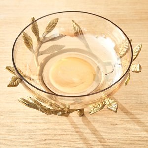 Luxury Decorative Gold Designer Glass serving bowl for wedding birthday party or any event celebration - Product Image 2