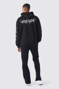 Men Custom Designed Logo Heavyweight Thermal Zipper-<b>Up</b> Oversized French Terry 380 410gsm 100% Cotton Winter Hoodie - Product Image 2