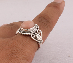 <b>Dainty</b> Pink Opal <b>Ring</b> 925 Sterling Silver Minimalist Jewelry Stackable Pink Gemstone <b>Ring</b> for Women Thin Band Daily Wear Jewelry - Product Image 4