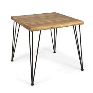 Set da Pranzo Moderno da Esterno 5 Pezzi per 4 Persone, Tavolo Quadrato in Legno di Acacia con 4 Sedie in Rattan, Mobili da 82,5 cm per Patio, Terrazza e Giardino - Product Image 3