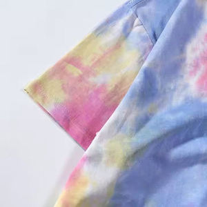 Camiseta de Manga Corta con Estampado Tie Dye para Hombre, Talla Grande, Cuello Redondo, Informal, Tejida - Product Image 2