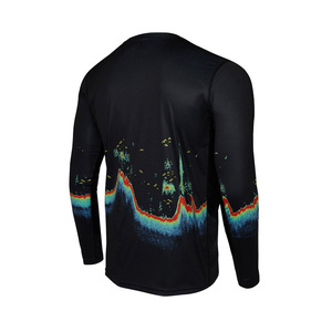 Custom Sublimation Men's Long Sleeve Fishing Shirt With Sonar Print UPF 50 Quick Dry Polyester <b>Top</b> - Product Image 6