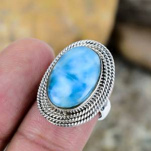 Anillo de Plata Larimar, Anillo de Plata de Ley 925, Plata de Ley 925 Sólida - Product Image 5