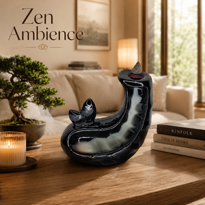 Butterfly Ceramic Backflow <b>Incense</b> Burner | Waterfall Aromatherapy <b>Cone</b> Holder Meditation Home Decor Reusable Gift Set Premium - Product Image 4