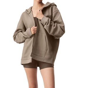 High Quality Custom Heavyweight Full Zip Hoodie Unisex Oversized French Terry Streetwear OEM Private Label Zip Hoodie Supplier - Product Image 1