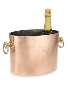 Enfriador de vino de acero con diseño martillado, cubitera para champán con acabado plateado y asa, para bar y fiestas, enfriadores de cerveza - Product Image 3