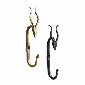 Brass Antelope Head Wall Hook Decorative Animal <b>Coat</b> Hook Heavy Duty <b>Robe</b> Towel Hat Key Holder Rustic Safari Home Decor Vintage - Product Image 1