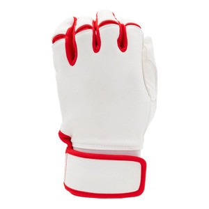 ถุงมือตีเบสบอลสำหรับผู้ใหญ่ สีขาวแดง หนังแท้ ระบายอากาศได้ดี จับกระชับ ปรับสายรัดข้อมือได้ ผลิตโดยโรงงาน OEM สำหรับกีฬา - Product Image 5