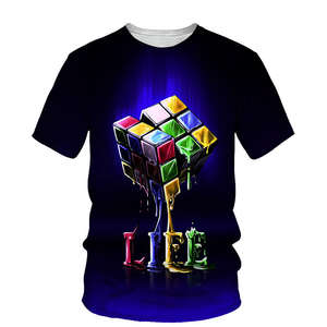 Camiseta de verano con estampado 3D para hombre, cuello redondo, manga corta, estilo informal, estilo hip hop, holgada y a la moda. - Product Image 1