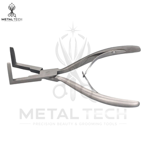 Pince à presser pour extensions capillaires finition satinée, construction robuste en acier inoxydable, mâchoires en silicone blanc, outil de scellage professionnel pour salon - Product Image 5
