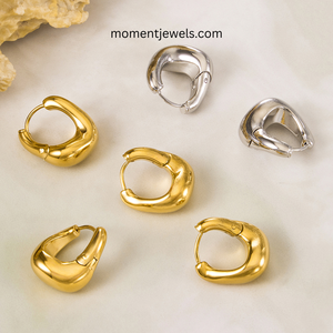 Aros de Acero Inoxidable Chapados en Oro de 18K, Geométricos, Hipoalergénicos, Resistentes al Agua, Joyería Moderna para Mujer, para Fiestas y Uso Diario - Product Image 2