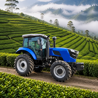Tracteur agricole 4x4 de 100 CV avec cabine climatisée, forte pression hydraulique, levage élevé et démarreur électrique pour les travaux agricoles