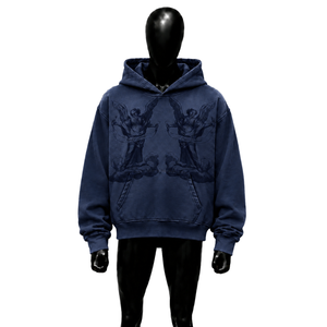 เสื้อฮู้ดลายกราฟิก Navy Angel สไตล์วินเทจ โอเวอร์ไซส์ สตรีทแวร์ ลายปีกสวรรค์ ผ้าวอช ทรงพูลโอเวอร์ เนื้อผ้าหนา แฟชั่น unisex เสื้อสเวตเตอร์ - Product Image 1