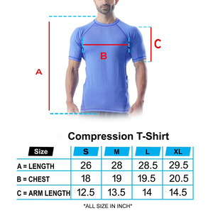 T-shirts de compression pour hommes, hauts de sport, fitness, athlétiques, coupe slim, tissu extensible, performance, manches courtes - Product Image 3