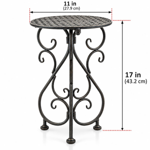 Support de plante en métal noir, 17 pouces de haut, résistant à la rouille, support de pot de fleurs en fer, pour intérieur et extérieur, patio, véranda, balcon, décoration de jardin - Product Image 2