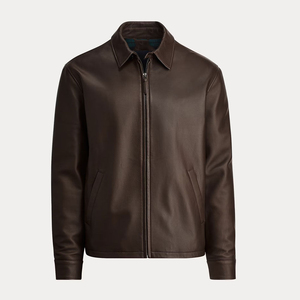 Vestes en cuir de qualité supérieure pour hommes, style élégant, style Old Money, col rabattu, cuir de vachette premium. - Product Image 1