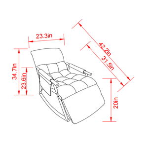 Poltrona Reclinabile Pieghevole con Schienale Alto Regolabile, Poggiapiedi e Tasche Laterali, Imbottita per Uso in Soggiorno - Product Image 6