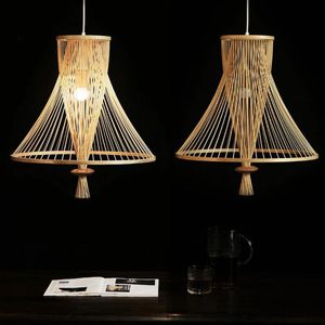 Lámpara Colgante Artesanal de Ratán, Pantalla Tejida Resistente, Iluminación Decorativa de Techo para Hoteles, Resorts y Villas - Product Image 4
