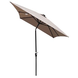 10 X 6.5t Rectangular LED <b>Lighted</b> Outdoor Umbrellas for Garden Pool Spa Solar Powered Crank <b>Push</b> Button Tilt for Patio Swimmi - Product Image 6