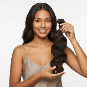 Wholesale Remy Bulk <b>Wavy</b> Human Hair Custom Length Natural Texture Soft Silky Hair for <b>Wigs</b> Extensions and Weaving - Product Image 6