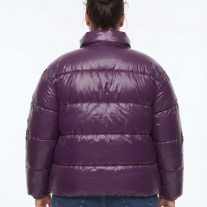 Chaqueta acolchada de burbujas de talla grande para mujer, abrigo de plumón con cuello alto, chaquetas acolchadas cálidas de invierno para mujer - Product Image 5