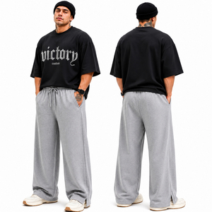 Pantalones Deportivos Unisex de Pierna Ancha 2026, Pantalones de Chándal de Algodón y Felpa para Entrenamiento, Pantalones Holgados para Ejercicio Físico - Product Image 4