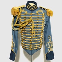 Veste d'uniforme historique pour homme, reproduction personnalisée de haute qualité, inspirée des hussards allezo-hongrois du XXe siècle, en soie et laine.