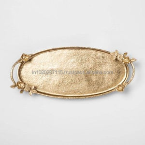 Bandeja de servicio de latón tradicional con acabado dorado perfecto para ceremonias de Pooja mesas de comedor y decoración festiva - Product Image 6