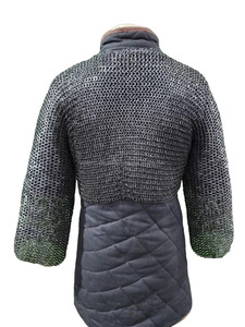 Handmade Mild Steel Chainmail Hauberk Armor Flat Riveted Washer <b>Rings</b> Medieval Knight Viking Design for Birthday Party Halloween - Product Image 2