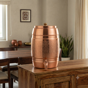 Handmade Copper <b>Water</b> Dispenser Barrel Style Hammered Copper Beverage <b>Urn</b> with Lid Tap for Home Hotels Restaurant Wholesale Bulk - Product Image 4