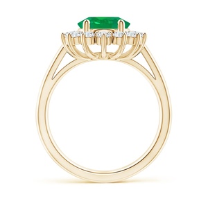 Anillo de Compromiso de Lujo de Oro de 14K y 18K con Corte Ovalado Clásico, Esmeralda Natural y Diamantes Laterales para Mujer, Joyería Fina - Product Image 5