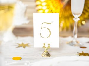 Gold Place <b>Card</b> Holders, Gold Metal Place <b>Card</b> Holders, Wedding Place <b>Cards</b>, Gold <b>Table</b> Number Holder, Metallic Gold - Product Image 2
