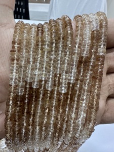 Perles de topaze impériale brune, perles de topaze impériale brune naturelle facettées en forme de pneu Heishi, perles de pierres semi-précieuses - Product Image 1