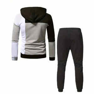 Sudadera con Capucha para Hombre, Diseño Color Block, Manga Larga, Casual, con Cordón Ajustable, Bolsillos Laterales, Transpirable, Secado Rápido, Resistente al Viento, 100% - Product Image 3