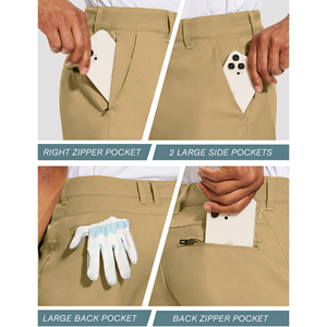Shorts de golf pour hommes de haute qualité, longueur genou, décontractés, couleur unie, design personnalisé, tissu polyester, séchage rapide, respirants - Product Image 4