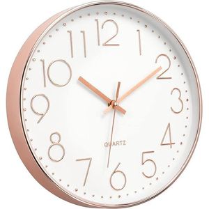 Orologio da Parete Moderno al Quarzo 12 Pollici Oro Rosa, Silenzioso e a Batteria per Ufficio, Camera da Letto o Soggiorno - Product Image 1