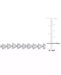 Bracciale flessibile in zaffiro bianco coltivato in laboratorio (10 ct. T. w.) in argento Sterling | Macacy's - Product Image 5