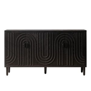 Elegante Credenza Moderna Nera con Decorazioni a Borchie, Soluzione di Arredo per Sala da Pranzo e Soggiorno - Product Image 4